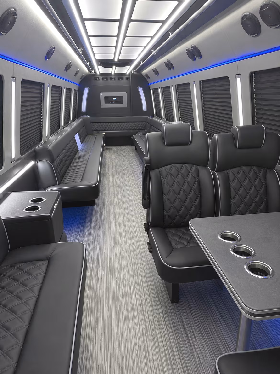 cleveland 25 passenger party bus inside
