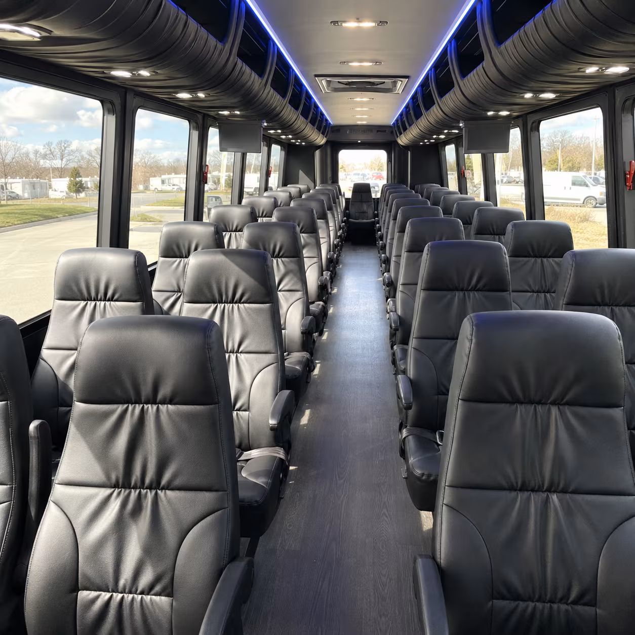 cleveland 28 passenger minibus inside