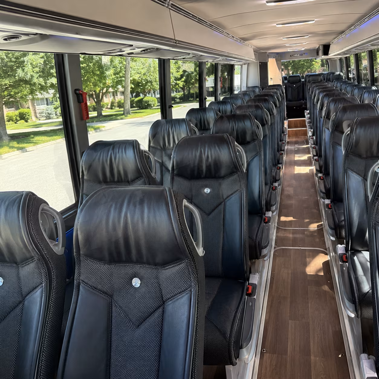 cleveland 40 passenger charter bus inside