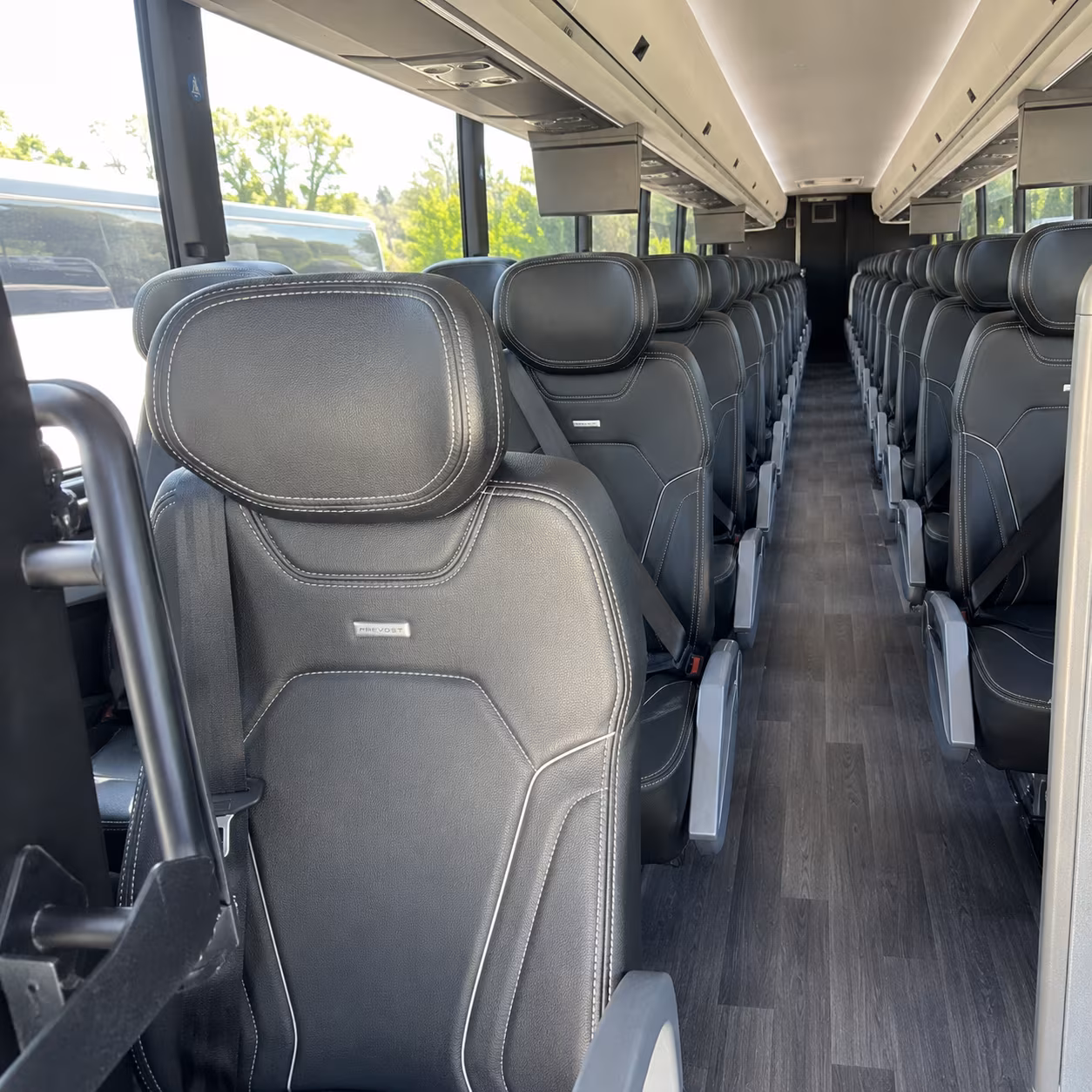 cleveland 47 passenger charter bus interior