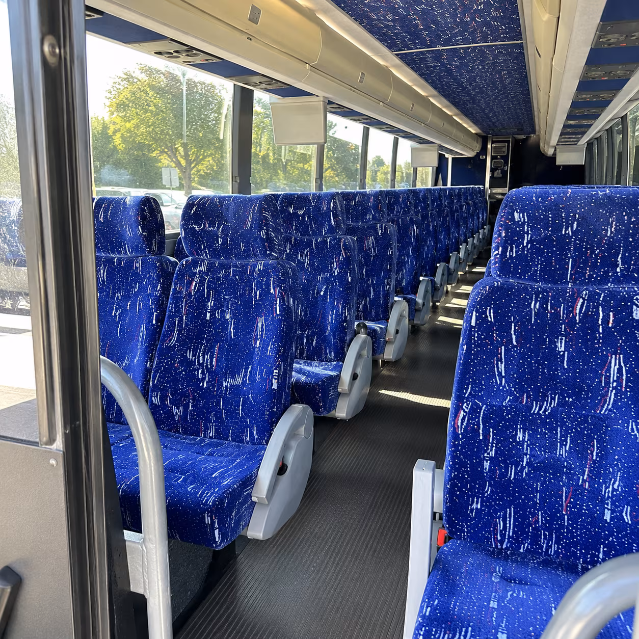 cleveland 50 passenger charter bus inside