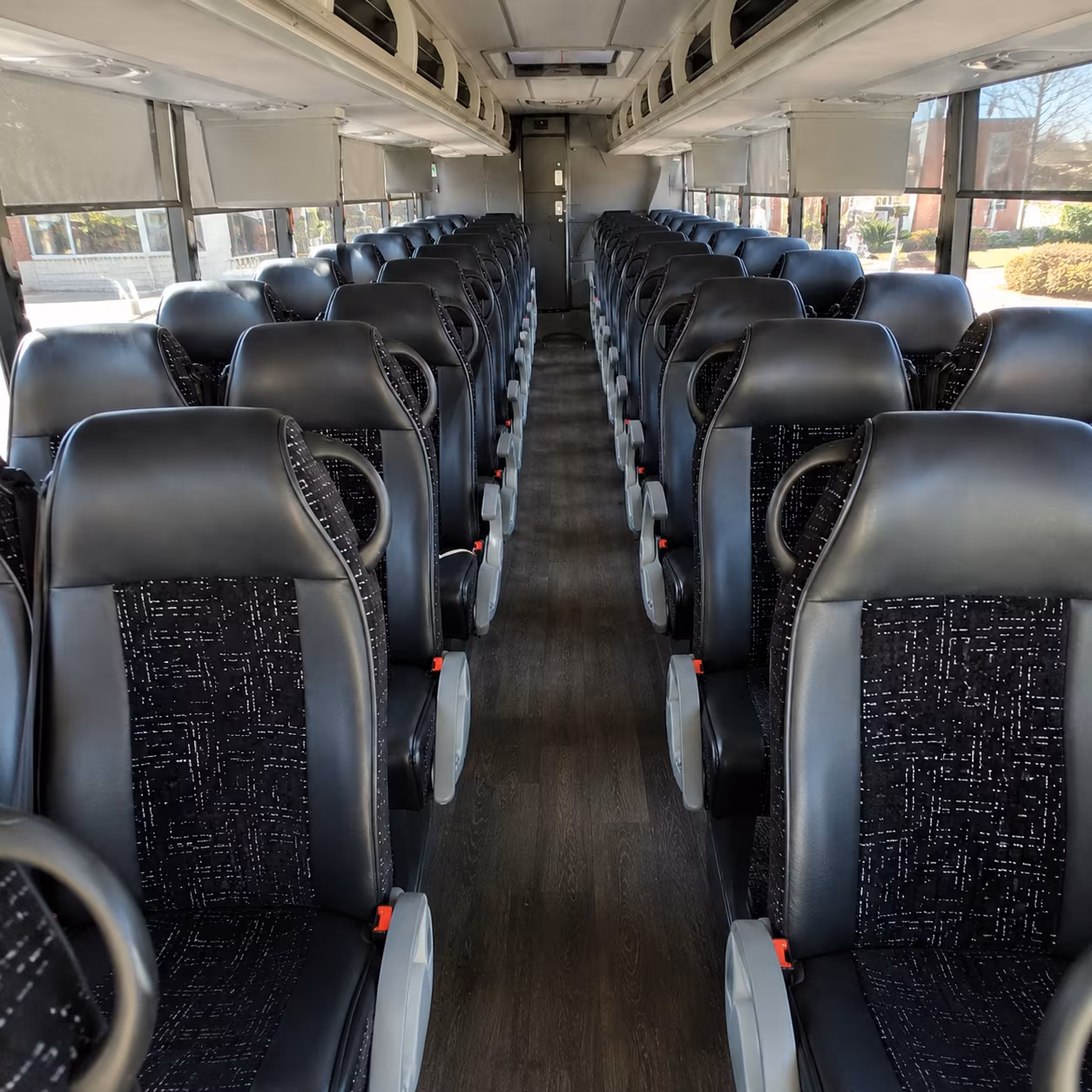 cleveland 54 passenger charter bus inside