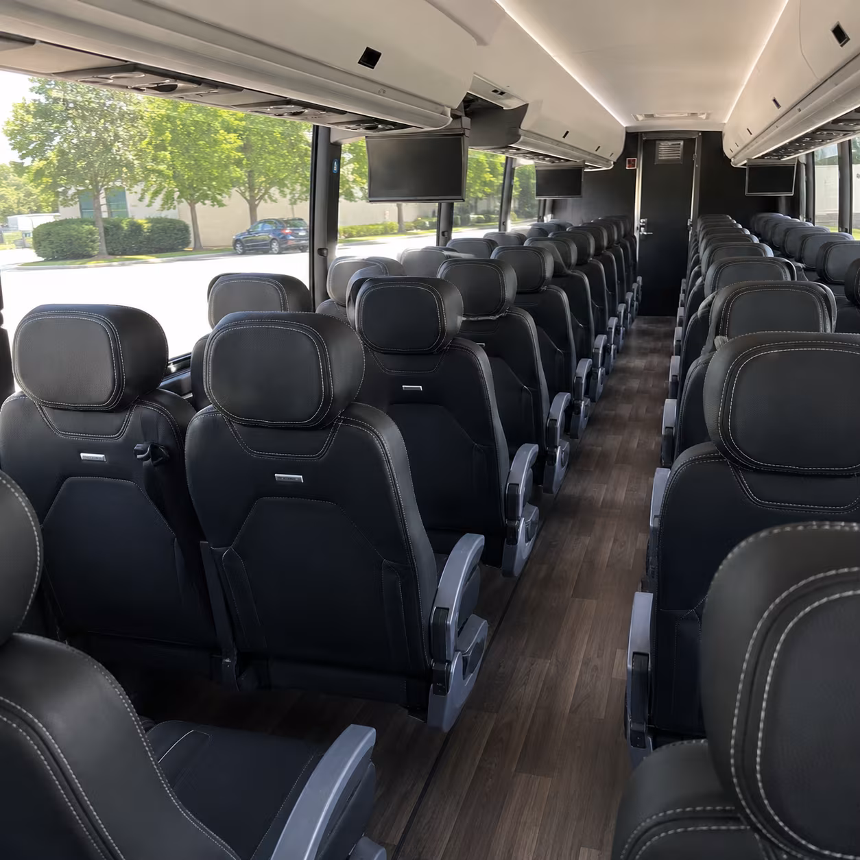 cleveland 56 passenger charter bus interior